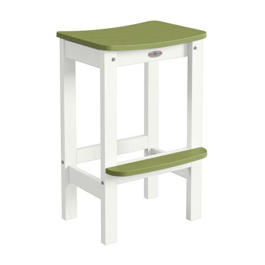 Shoreline Backless Bar-Height Stool Dining Bahia Verde Outdoors Palm Green Coconut White 