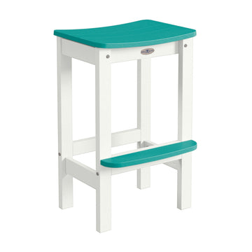 Shoreline Backless Bar-Height Stool Dining Bahia Verde Outdoors Seaglass Blue Coconut White 