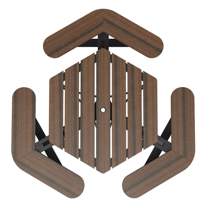 Shoreline Hexagon Picnic Table Table Bahia Verde Outdoors 