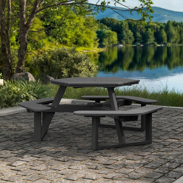 Shoreline Hexagon Picnic Table Table Bahia Verde Outdoors 