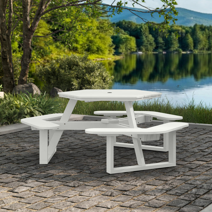 Shoreline Hexagon Picnic Table Table Bahia Verde Outdoors 