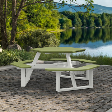Shoreline Hexagon Picnic Table Table Bahia Verde Outdoors 