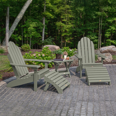 2 Essential Adirondack Chairs, Folding Table & 2 Ottomans Kitted Sets ELK OUTDOORS® 