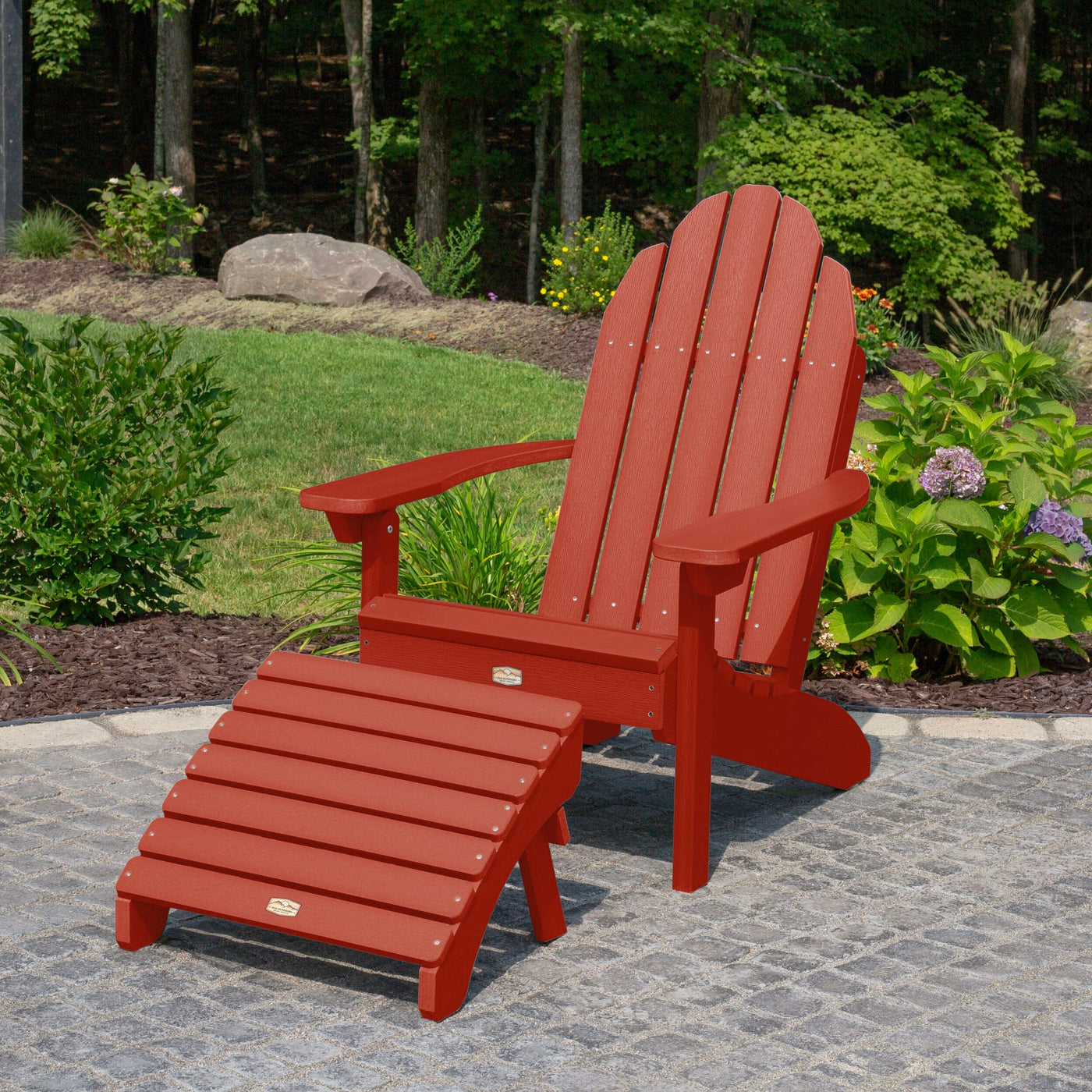 Essential Adirondack Chair with Essential Folding Ottoman Adirondack Chairs ELK OUTDOORS® 