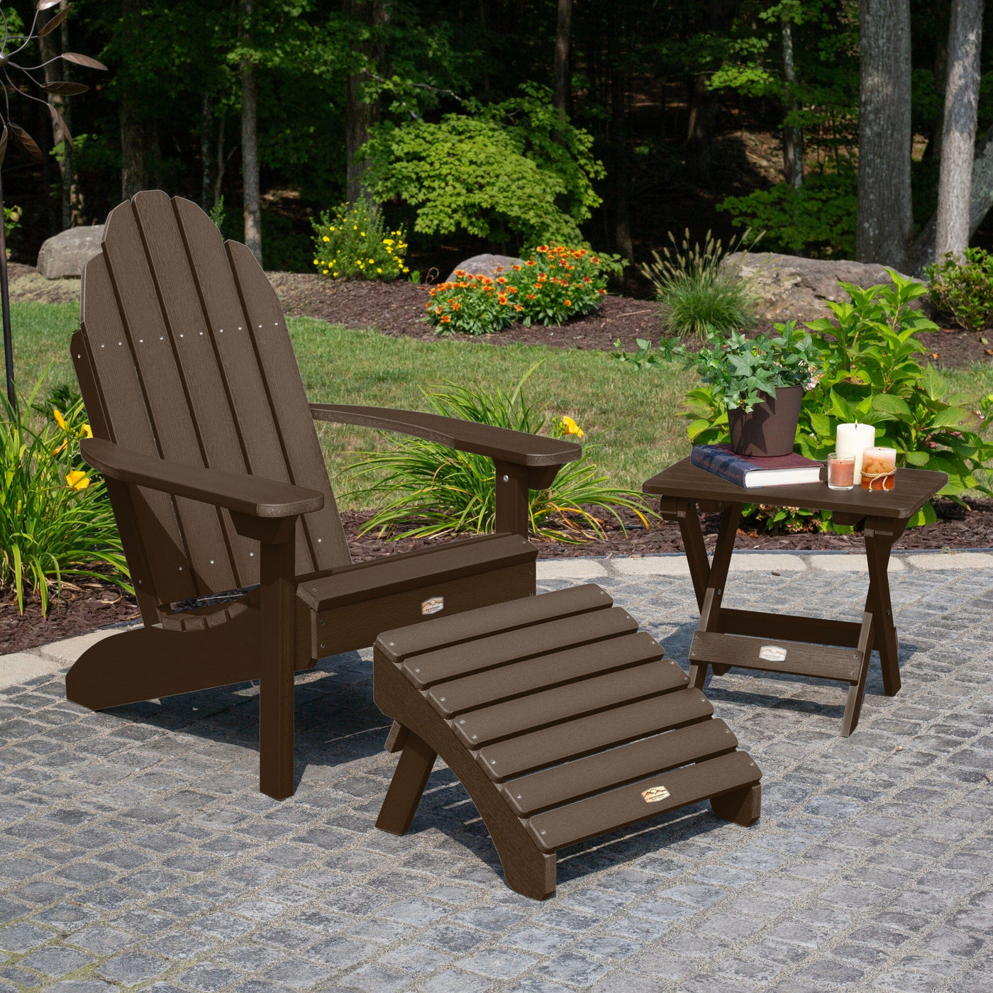 Essential Adirondack Chair with Ottoman & Folding Side Table Adirondack Chairs ELK OUTDOORS® 
