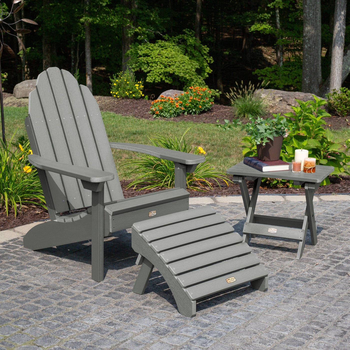 Essential Adirondack Chair with Ottoman & Folding Side Table Adirondack Chairs ELK OUTDOORS® 