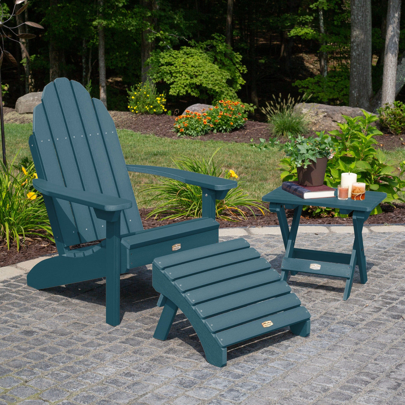 Essential Adirondack Chair with Ottoman & Folding Side Table Adirondack Chairs ELK OUTDOORS® 