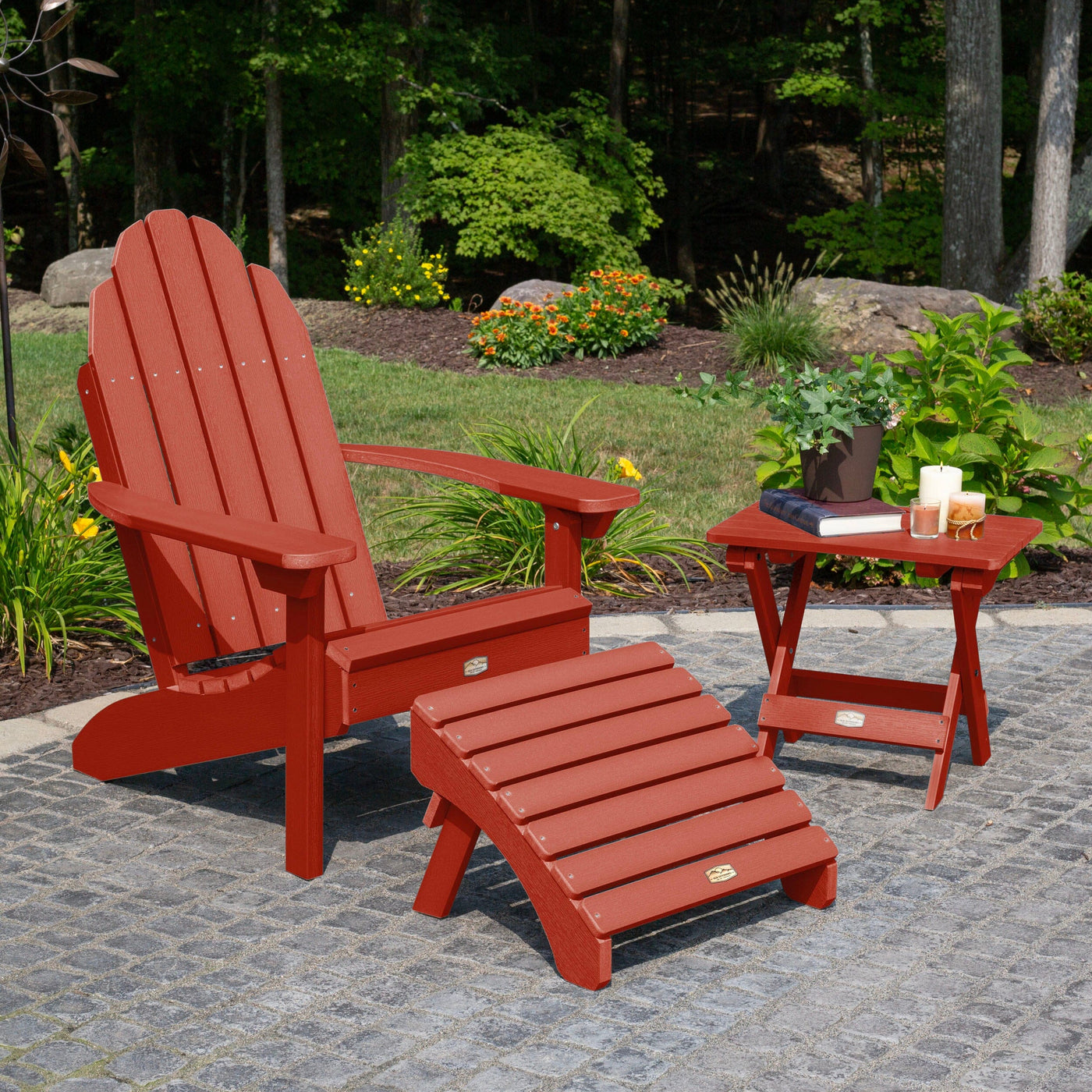 Essential Adirondack Chair with Ottoman & Folding Side Table Adirondack Chairs ELK OUTDOORS® 