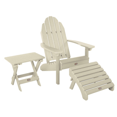 Essential Adirondack Chair with Ottoman & Folding Side Table Adirondack Chairs ELK OUTDOORS® Whitewash 