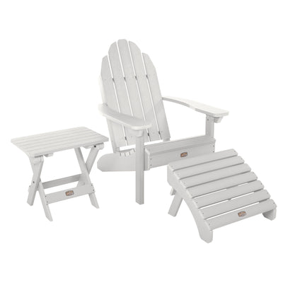 Essential Adirondack Chair with Ottoman & Folding Side Table Adirondack Chairs ELK OUTDOORS® White 
