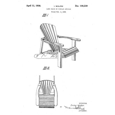 Original Adirondack chair diagram. 