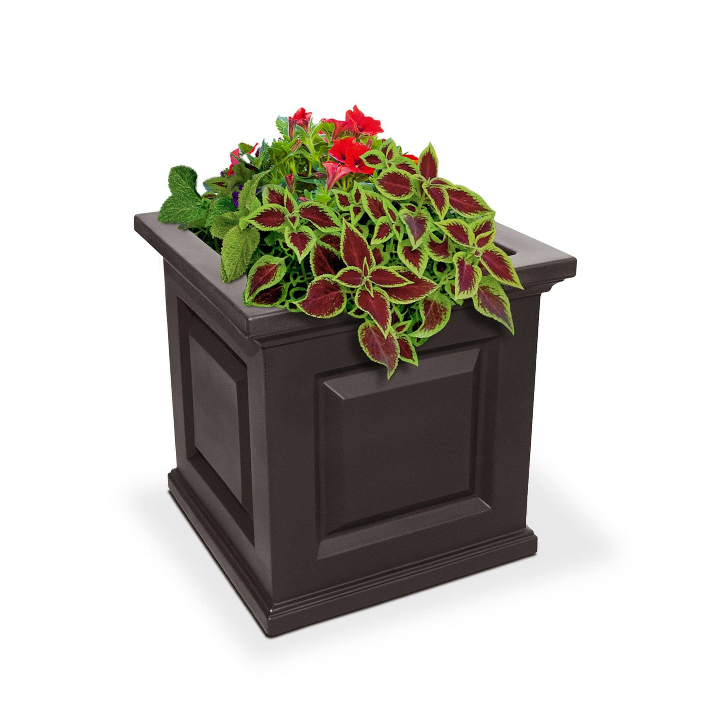 16 in plant pot Mayne Nantucket 16" x 16" x 16" Espresso Planter