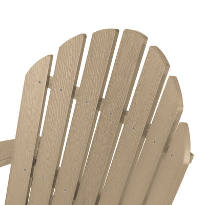 Close up of Hamilton Adirondack chair back in Tuscan Taupe