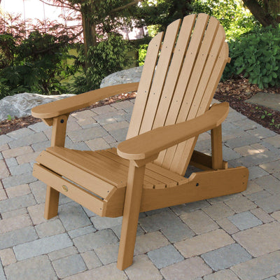 Toffee brown Hamilton Adirondack chair on stone patio