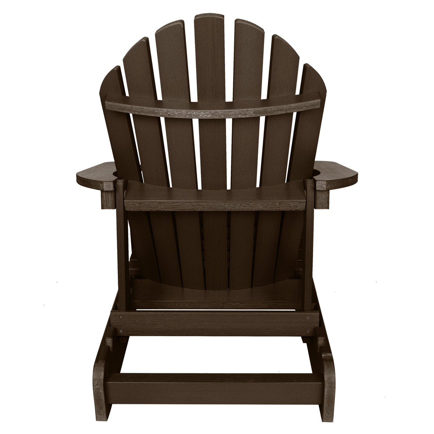 Back view of Hamilton Adirondack chair in Weathered Acorn brown