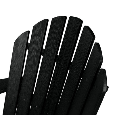 Close up of Hamilton Adirondack chair back in Black