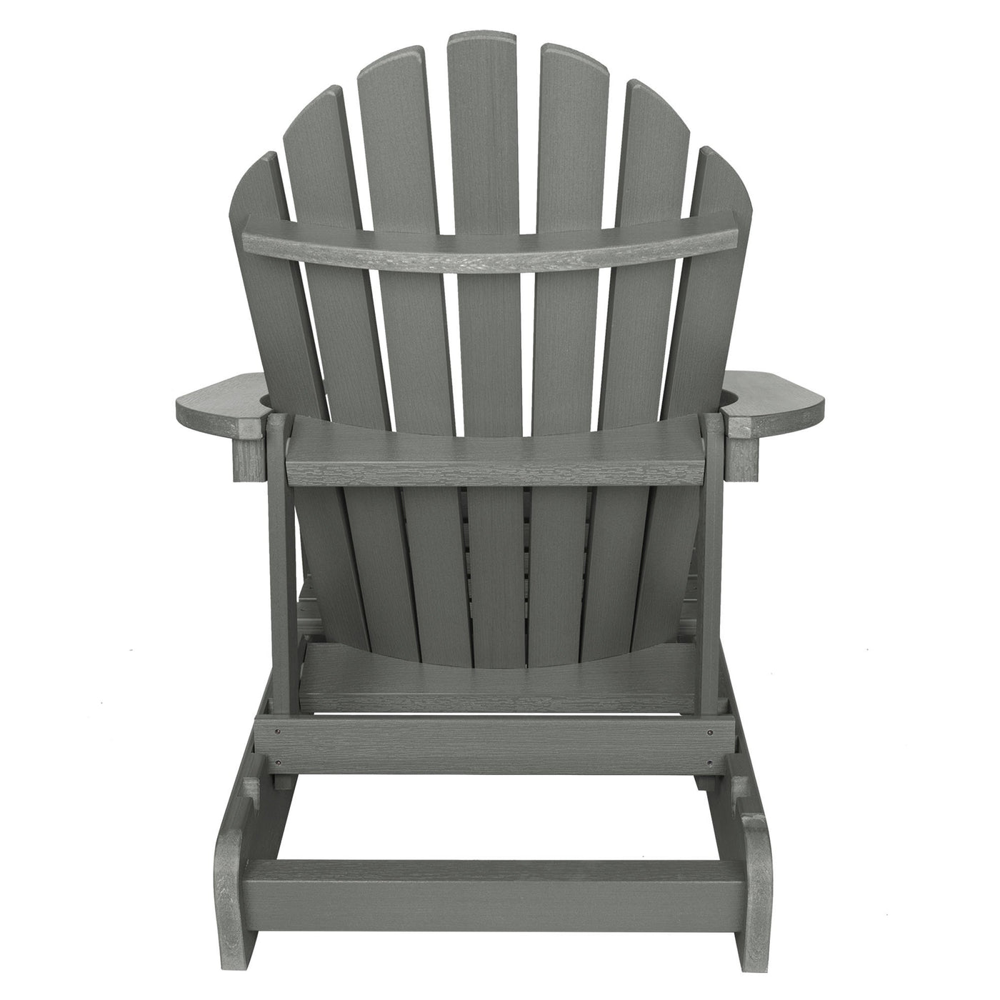Back view of Hamilton Adirondack chair in Coastal Teak gray