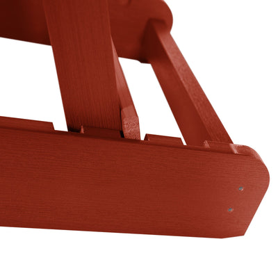 Close up of folding mechanism for Rustic Red Hamilton Adirondack chair