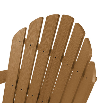 Close up of Hamilton Adirondack chair back in Toffee brown
