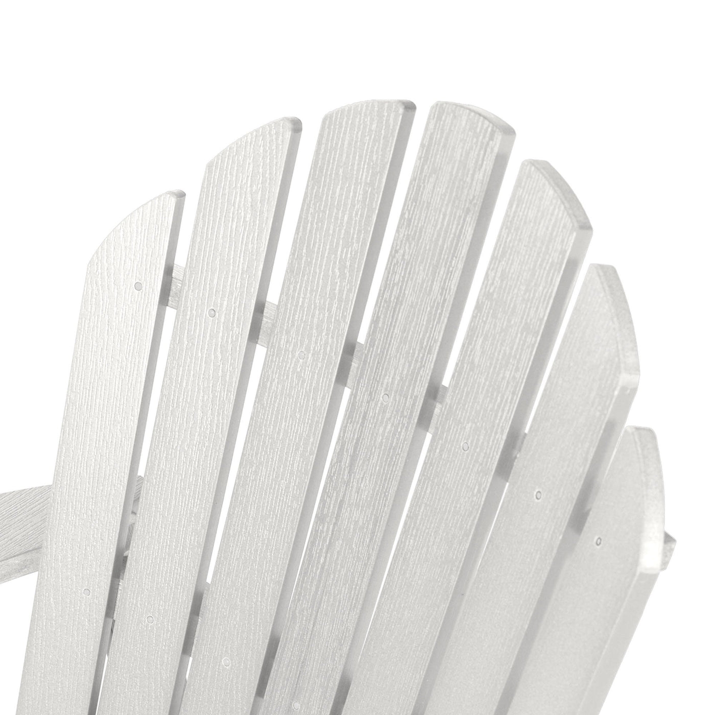 Close up of Hamilton Adirondack chair back in White