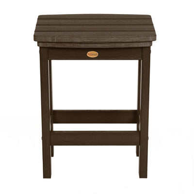 Front view of Lehigh counter height stool in Weathered Acorn	