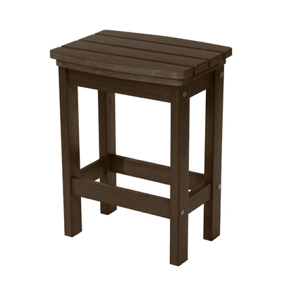 Back view of Lehigh counter height stool in Weathered Acorn