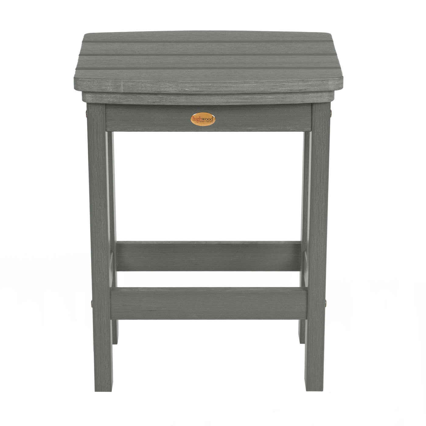 Front view of Lehigh counter height stool in Coastal Teak