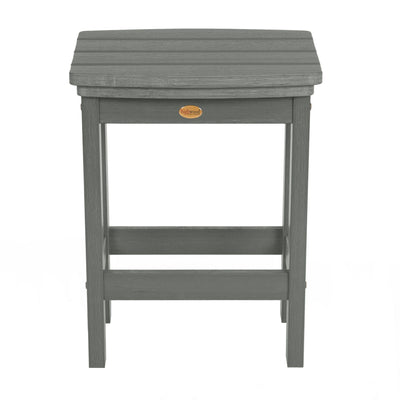 Front view of Lehigh counter height stool in Coastal Teak