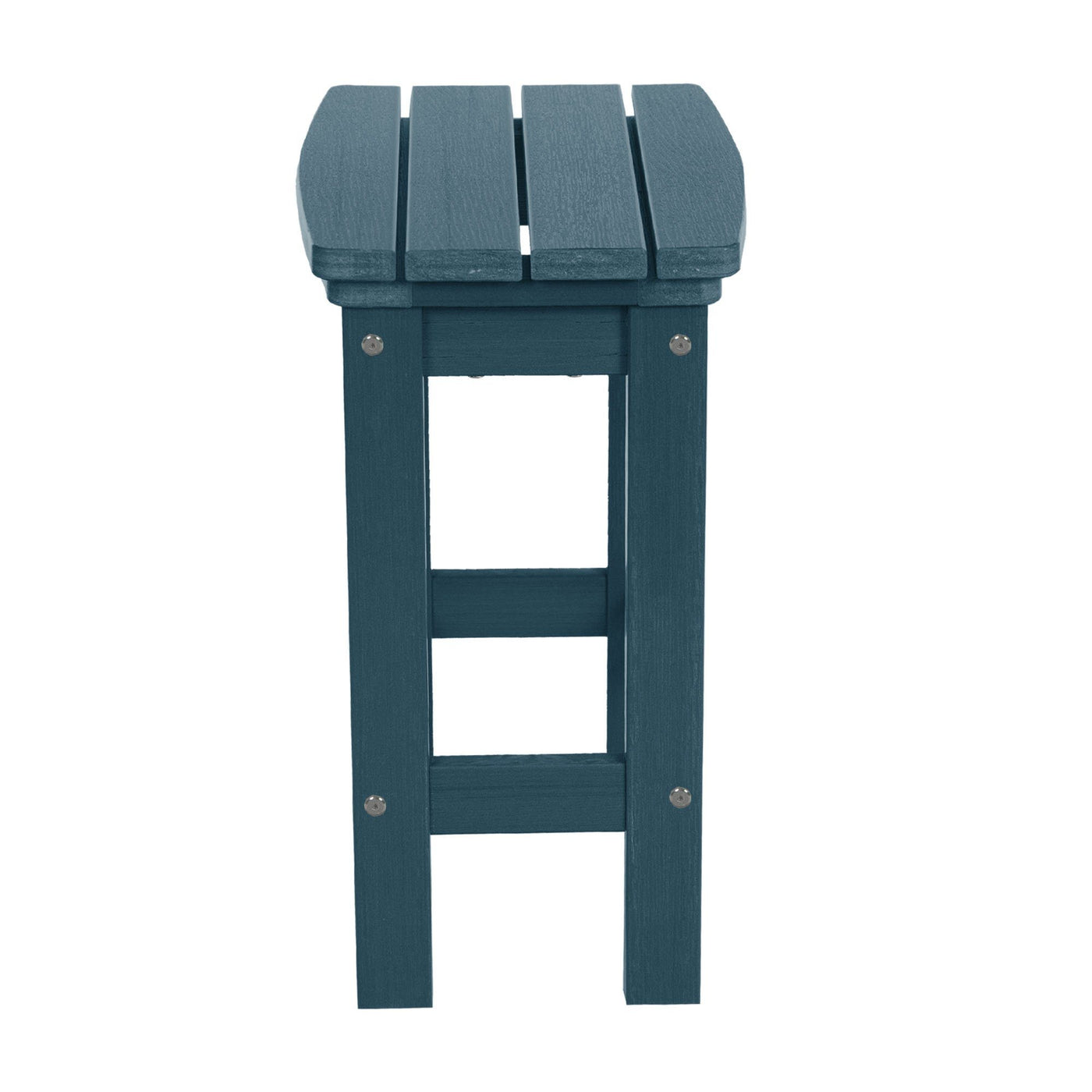 Side view of Lehigh counter height stool in Nantucket blue