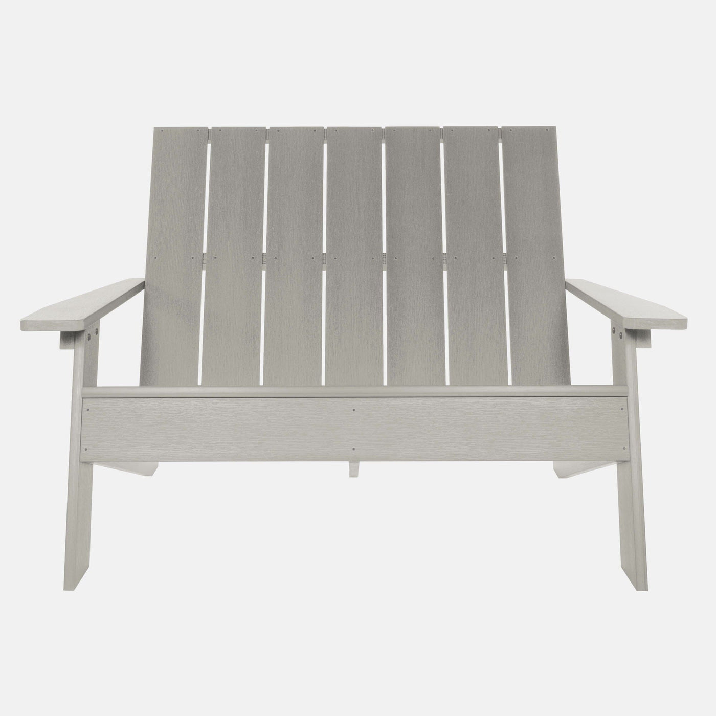 Front view of Italica Modern bench in Harbor Gray