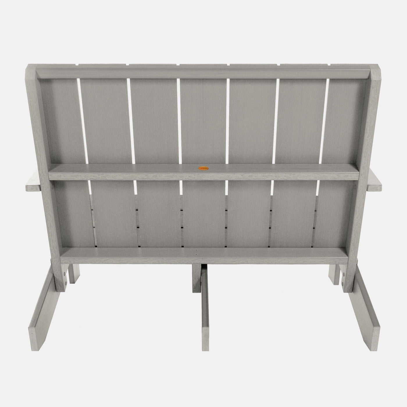 Back view of Italica Modern bench in Harbor Gray