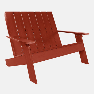 Refurbished Italica Modern Double Wide Adirondack Chair Highwood USA Rustic Red 