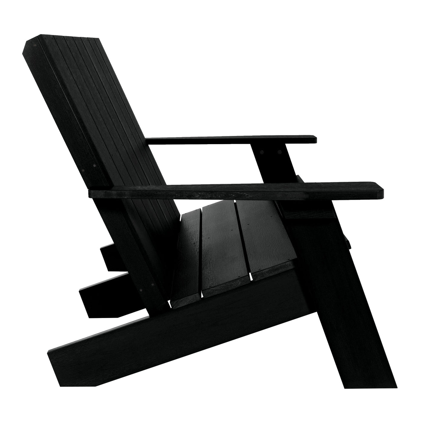 Side view of Italica Modern bench in Black