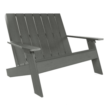 Italica Modern bench in Coastal Teak Gray