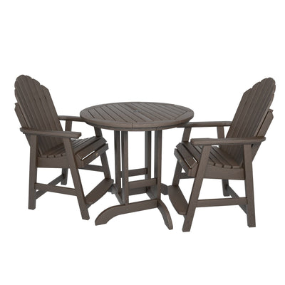 Hamilton 3pc 36in Round Dining Set - Counter Height Dining Highwood USA Weathered Acorn 