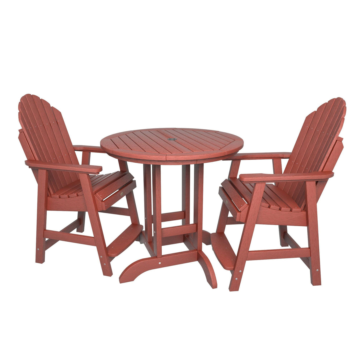 Hamilton 3pc 36in Round Dining Set - Counter Height Dining Highwood USA Rustic Red 