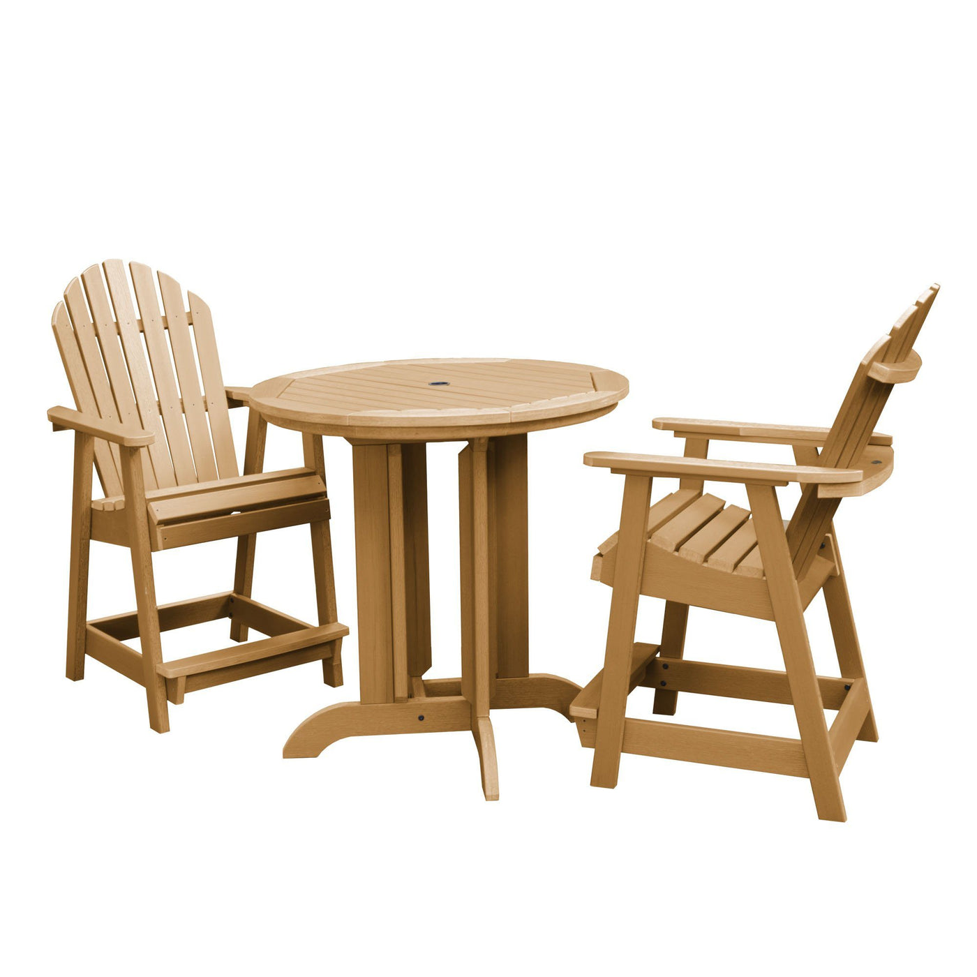 Hamilton 3pc 36in Round Dining Set - Counter Height Dining Highwood USA Toffee 