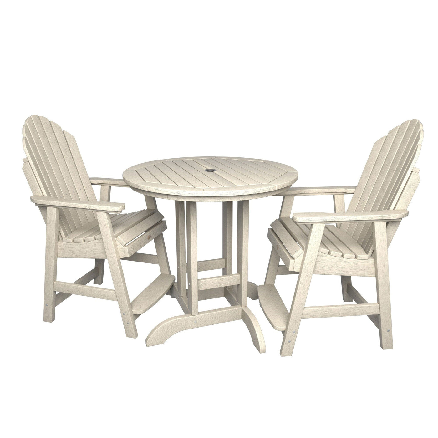 Hamilton 3pc 36in Round Dining Set - Counter Height Dining Highwood USA Whitewash 