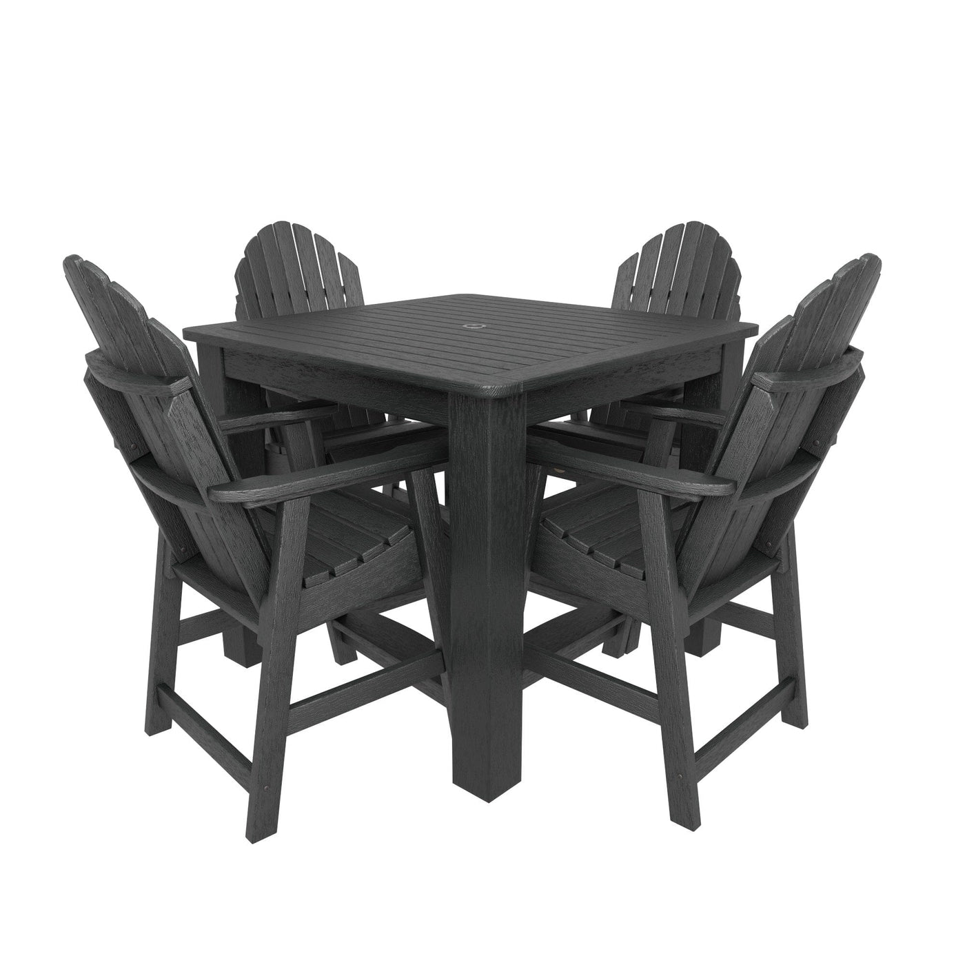 Hamilton 5pc Square Dining Set 42in x 42in - Counter Height Dining Highwood USA Black 