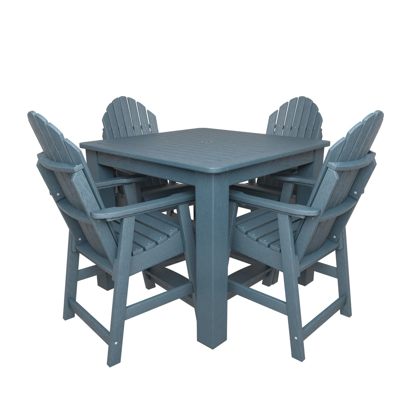 Hamilton 5pc Square Dining Set 42in x 42in - Counter Height Dining Highwood USA Nantucket Blue 
