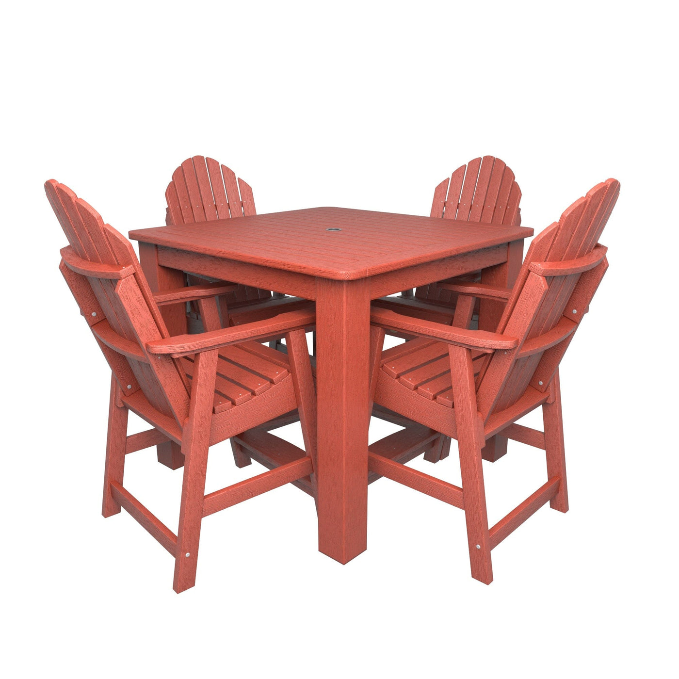 Hamilton 5pc Square Dining Set 42in x 42in - Counter Height Dining Highwood USA Rustic Red 
