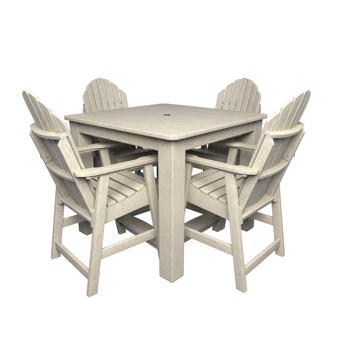 Hamilton 5pc Square Dining Set 42in x 42in - Counter Height Dining Highwood USA Whitewash 