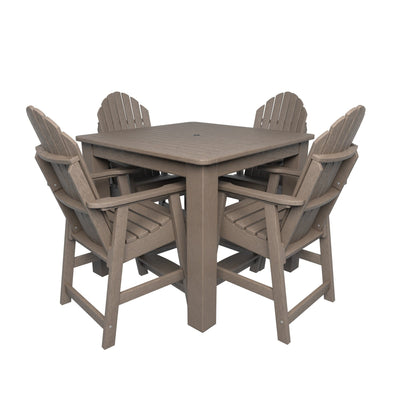 Hamilton 5pc Square Dining Set 42in x 42in - Counter Height Dining Highwood USA Woodland Brown 