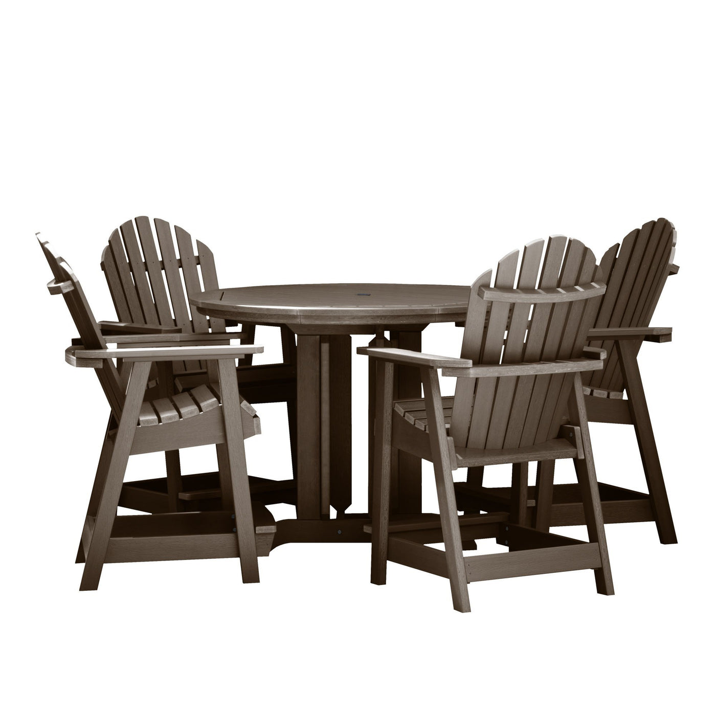 Hamilton 5pc 48in Round Dining Set - Counter Height Dining Highwood USA Weathered Acorn 