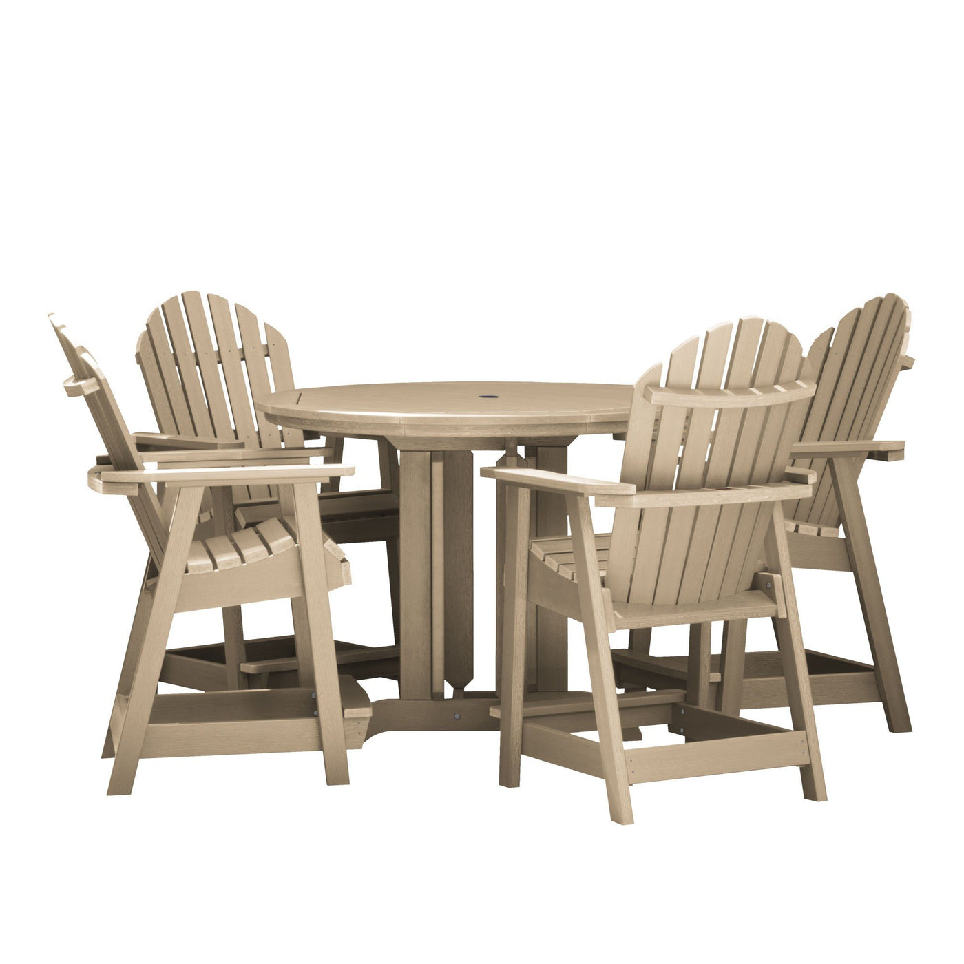 Hamilton 5pc 48in Round Dining Set - Counter Height Dining Highwood USA Tuscan Taupe 