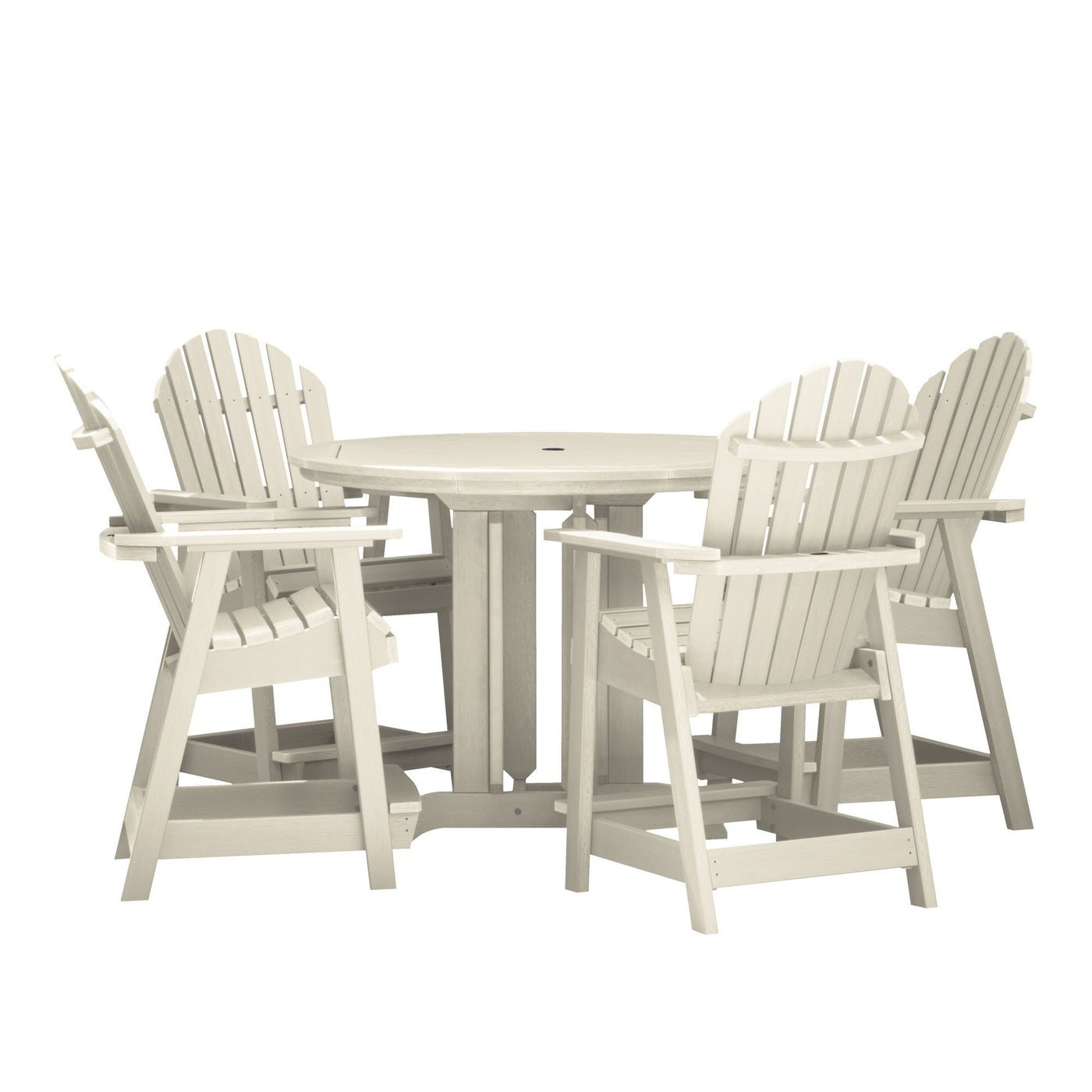Hamilton 5pc 48in Round Dining Set - Counter Height Dining Highwood USA Whitewash 