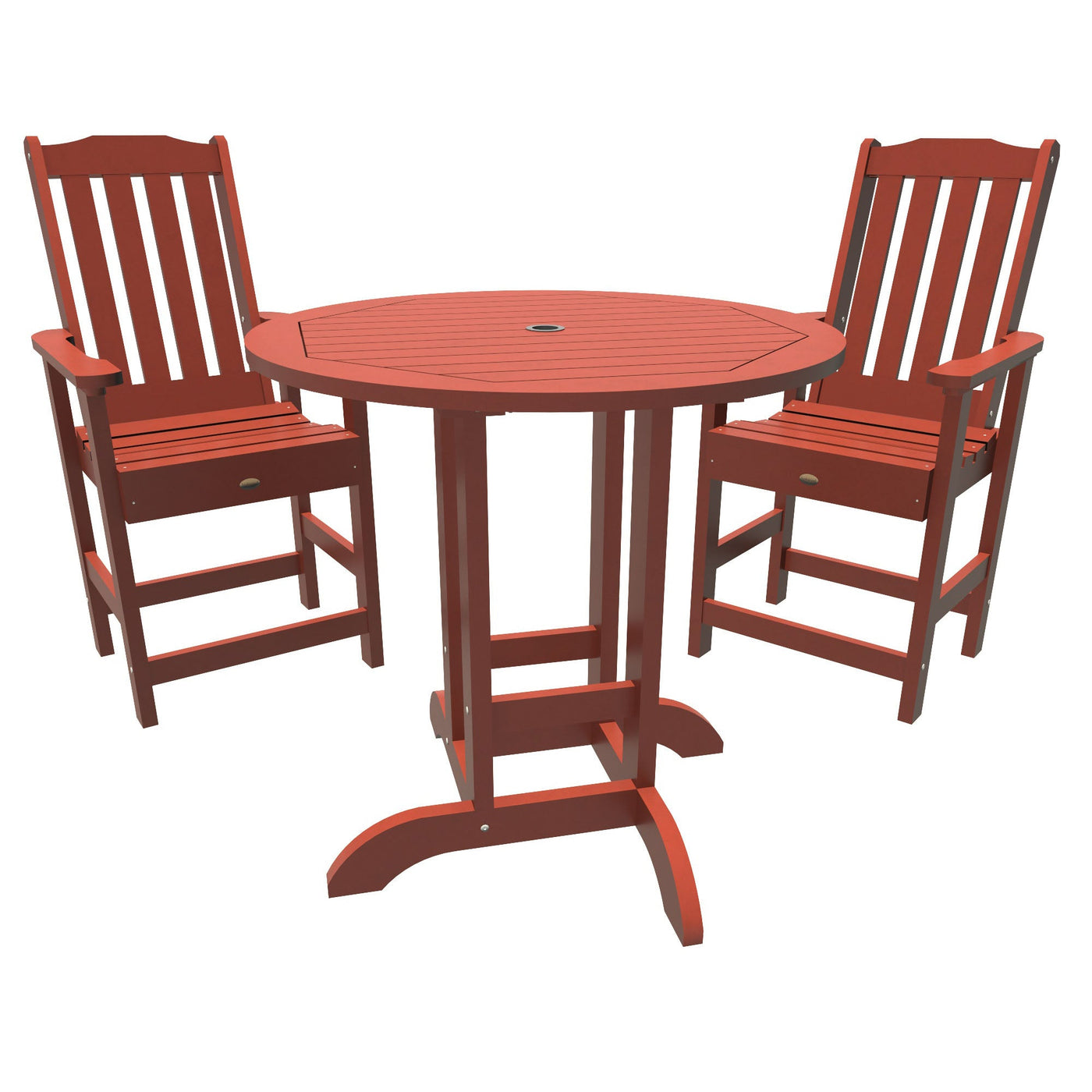 Lehigh 3pc 36in Round Dining Set - Counter Height Dining Highwood USA Rustic Red 