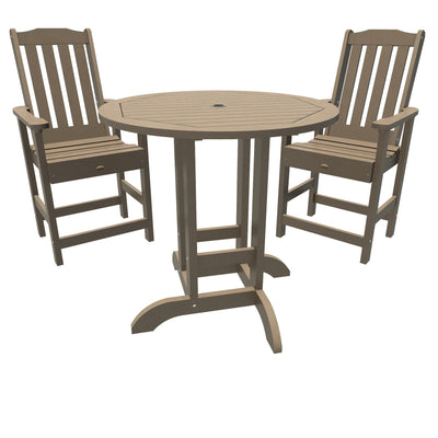Lehigh 3pc 36in Round Dining Set - Counter Height Dining Highwood USA Woodland Brown 