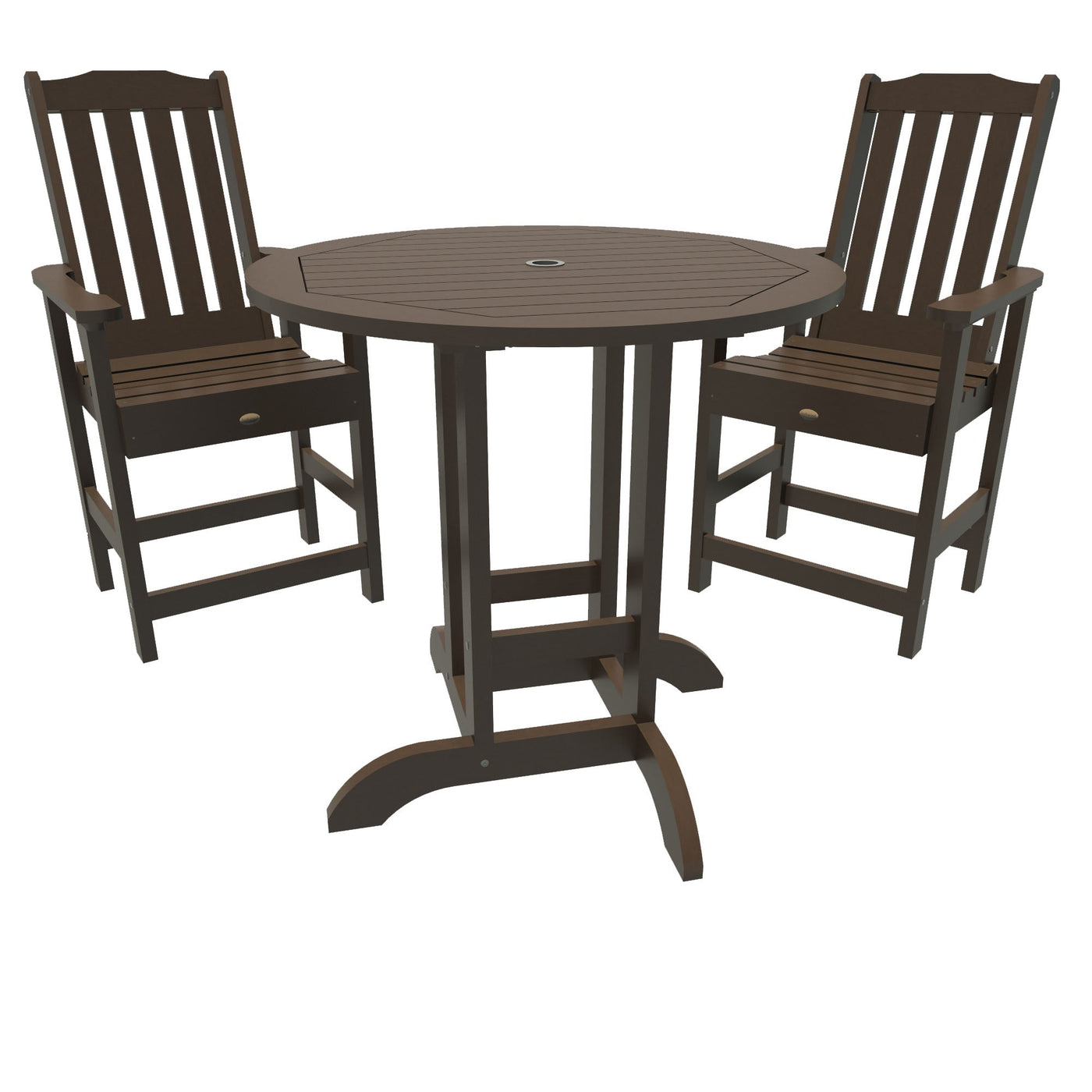 Lehigh 3pc 36in Round Dining Set - Counter Height Dining Highwood USA Weathered Acorn 