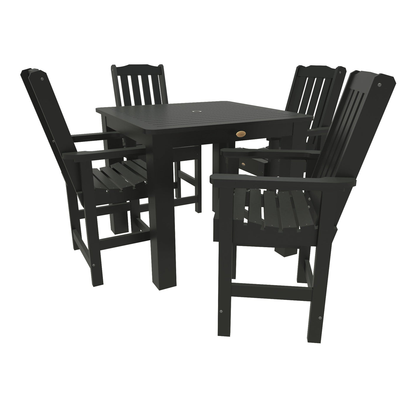 Lehigh 5pc Square Dining Set 42in x 42in - Counter Height Dining Highwood USA Black 
